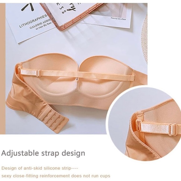 Strapless Bras for Women Push Up No Underwire Bandeau Bra. - Picture 6 of 9